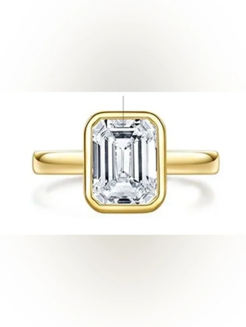 MOISSANITE 18K Gold Emerald-Cut 3 Carat Stone Ring